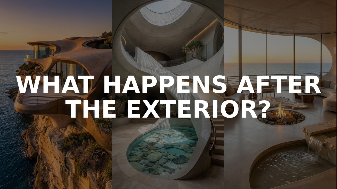 What Happens After the Exterior?|Luxury Cliffside Ocean Home #LuxuryHome#AIArchitecture#ModernDesign