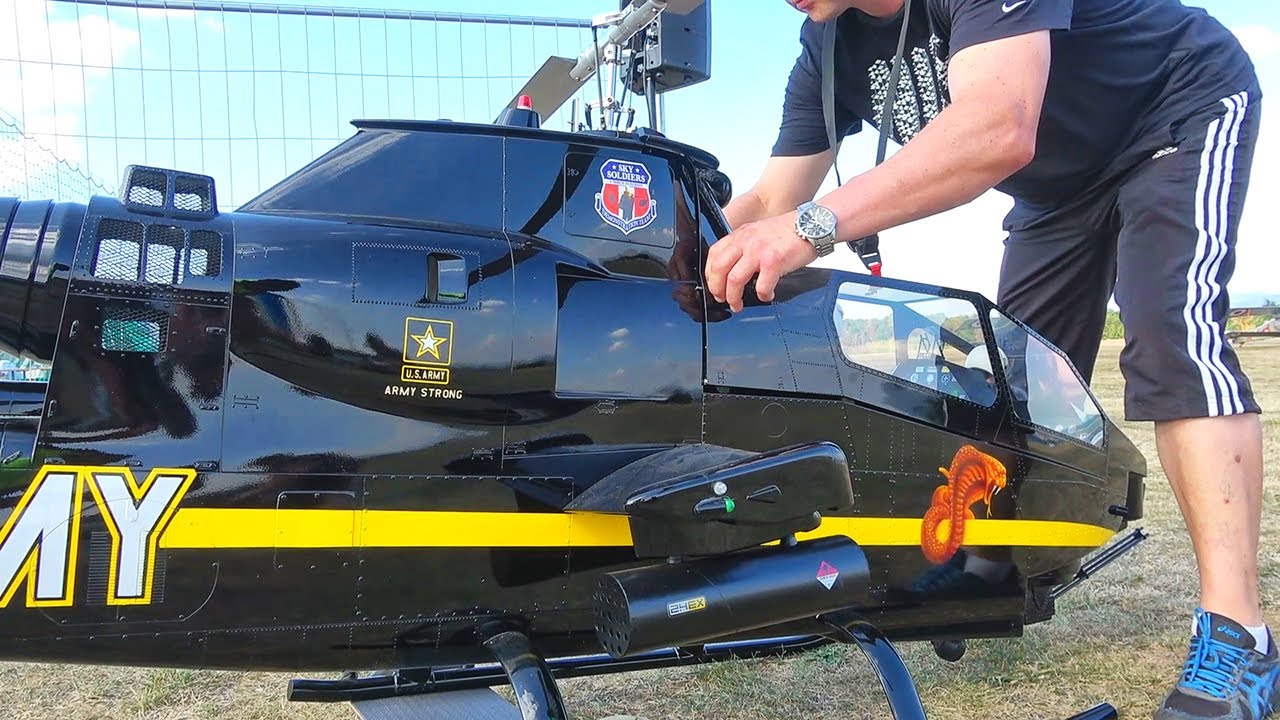 HUGE RC COBRA AH-1F US ARMY BELL 209 SCALE MODEL ELECTRIC HELICOPTER