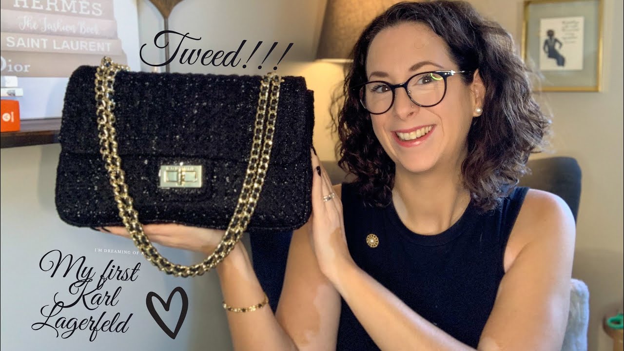 Karl Lagerfeld Agyness Tweed handbag reveal