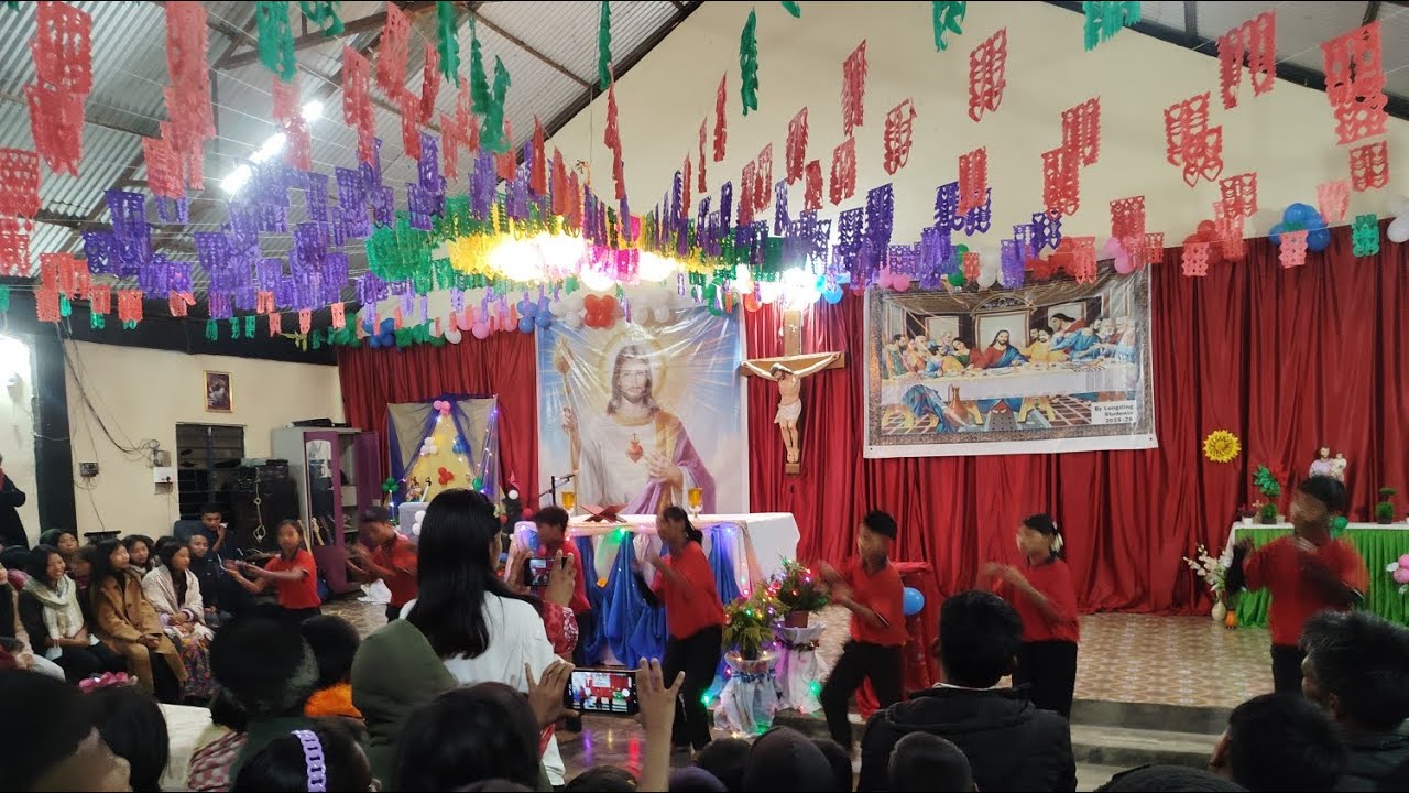 Christmas cake cutting program at Jagan catholic Church.
