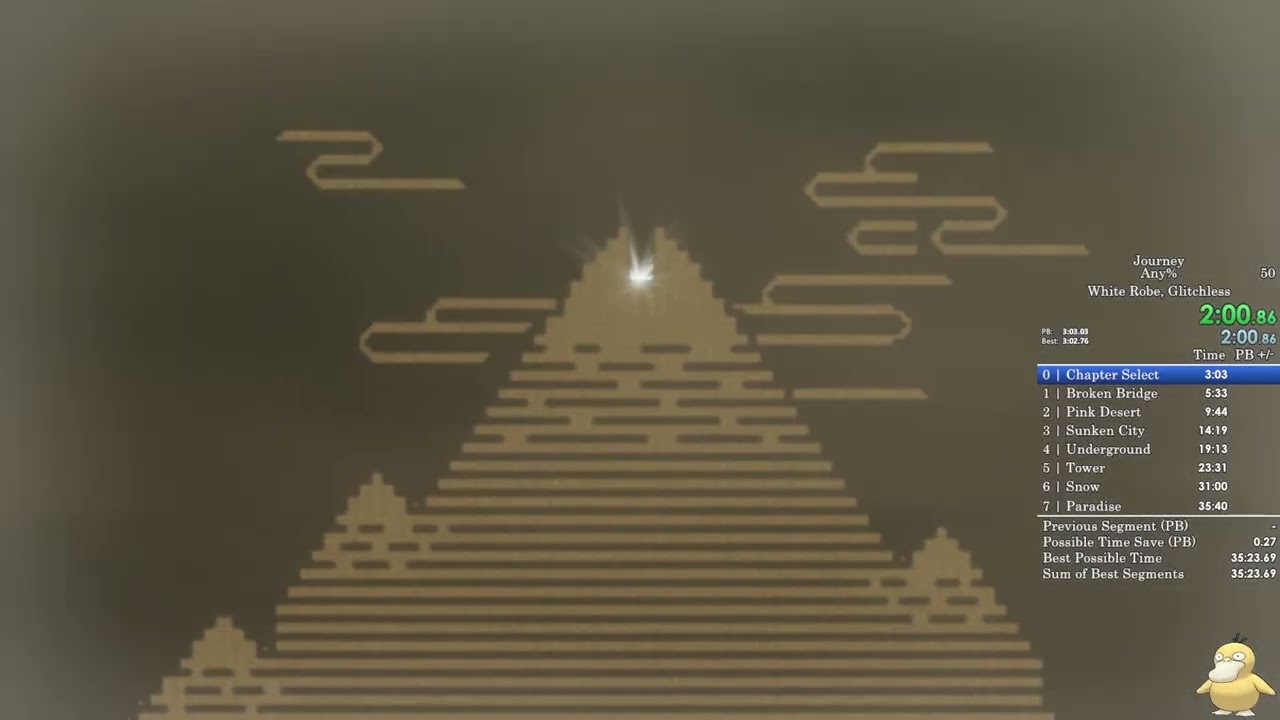 Journey (2012) Speedrun | Chapter Select w/ 2 symbols (individual level, 1/4/26 gold split)