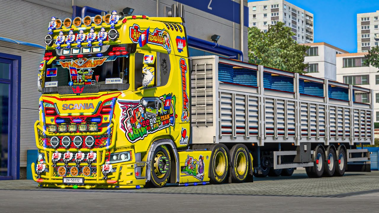 តៃកុនឡានធំដឹកខ្សែកាប | Euro Truck Simulator 2