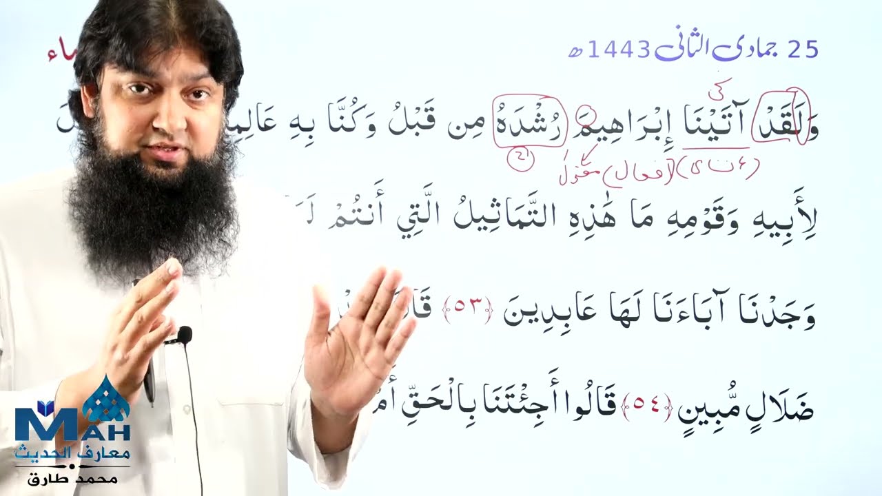 021 Surah Al Anbya 51 - 70 Grammar & Urdu Tarjuma & Tafsir Ibn Kasir- A'raab Ul Quran - اعراب القران