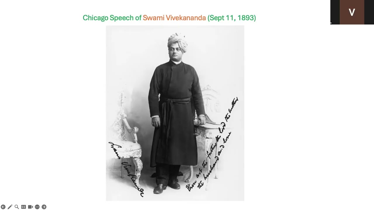 A read out of Swami Vivekananda's Chicago Speech (Sep 11, 1993)