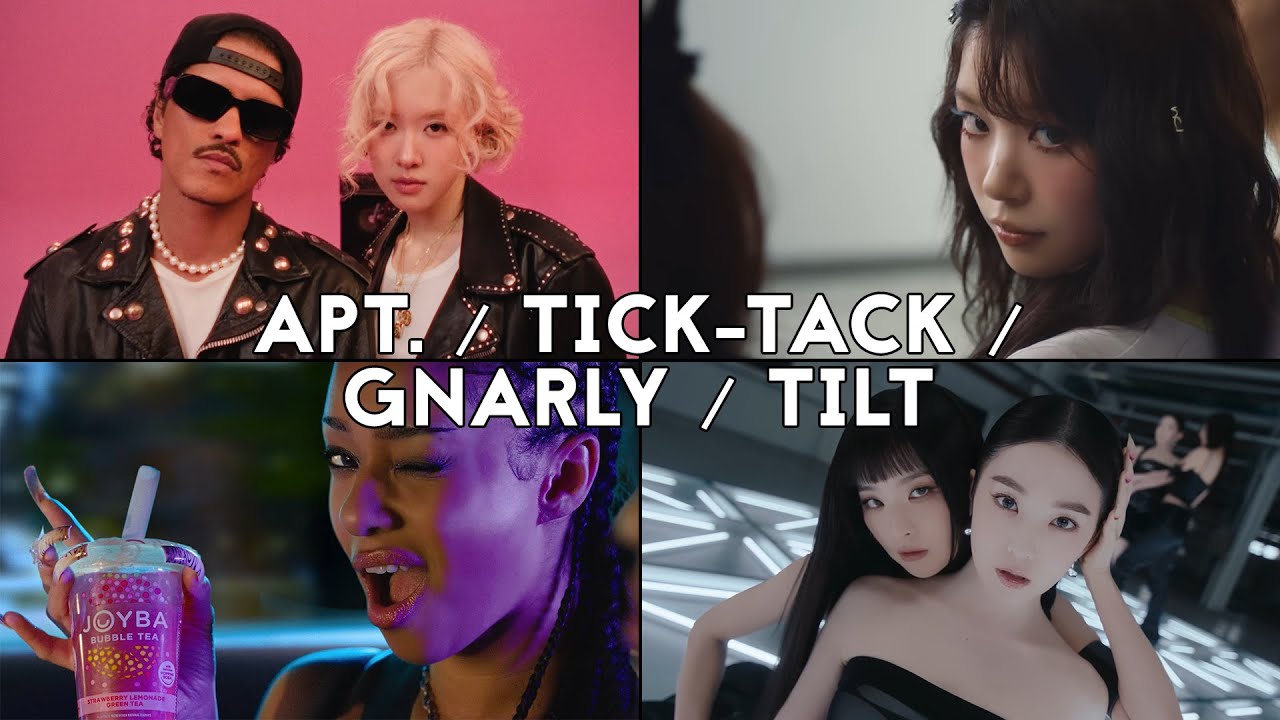 ROSÉ/ILLIT/KATSEYE/IRENE & SEULGI MV, but every time they say the title the song changes