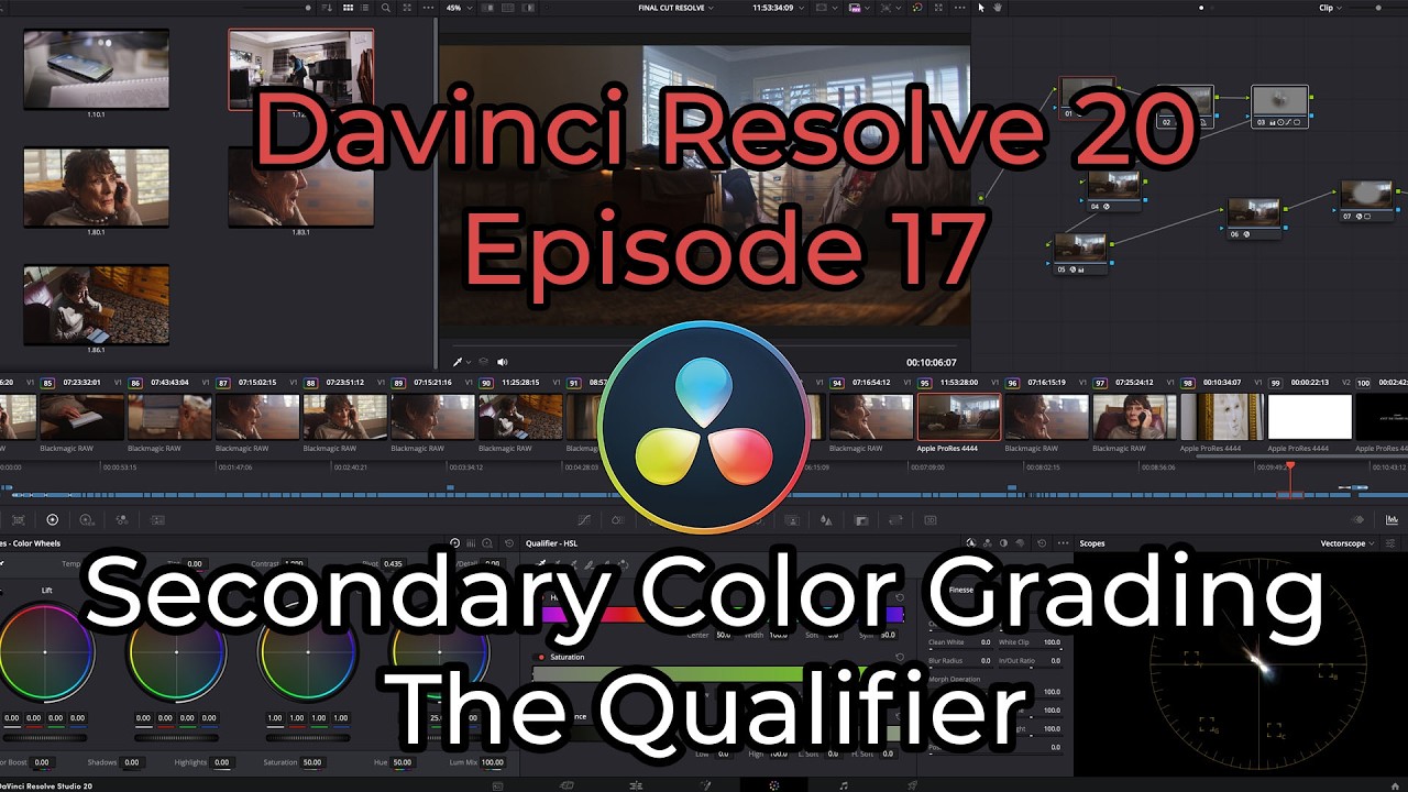 Davinci Resolve 20 — Эпизод 17 — Отборочный этап — Вторичная цветокоррекция