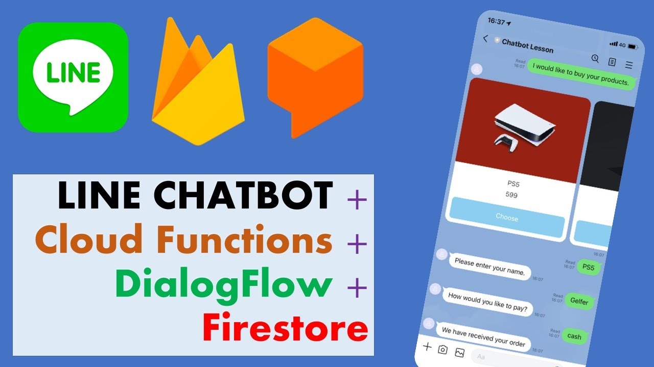 Line Chatbot (Firebase, Cloud Functions, and Dialogflow)