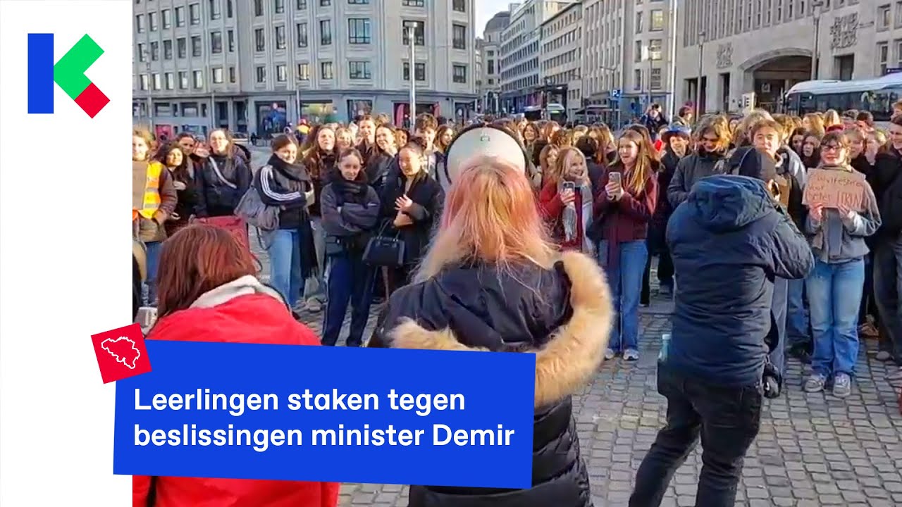Leerlingen staken tegen beslissingen minister Demir