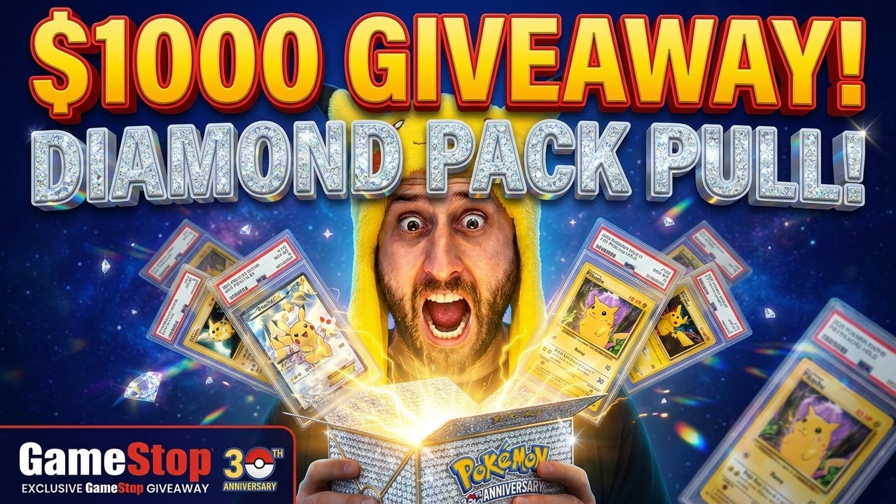 💎 $1000 DIAMOND PACK GIVEAWAY! Celebrating 30 years of Pokémon - Sponsored by GameStop! 👀