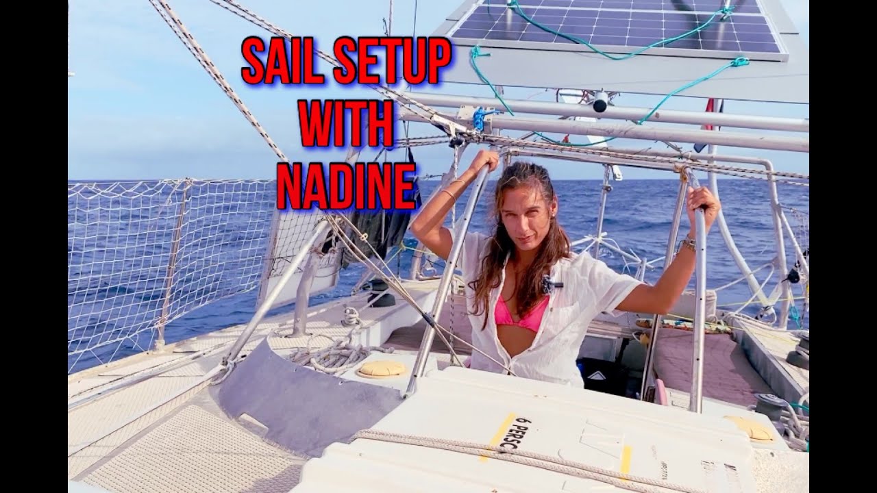 Sailing across the atlantic ocean part 7, sail setup and windvane explanation