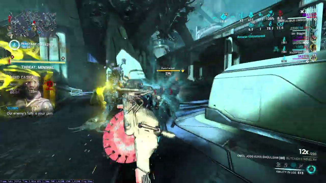 Excalibur Umbra level cap no subsume no Warrior's Rest no knockdown immunity. Omnia SP Void Cascade