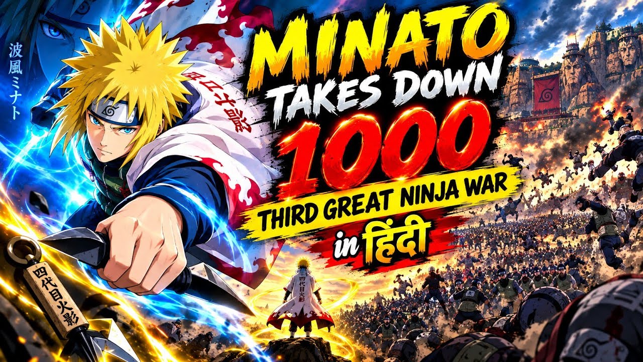 Yellow Flash Takes Down 1000 Third great ninja War in hindi 