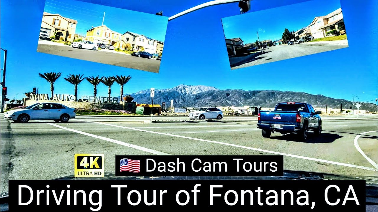 4K - Driving Tour of Fontana, California, USA (North Part) Wide View