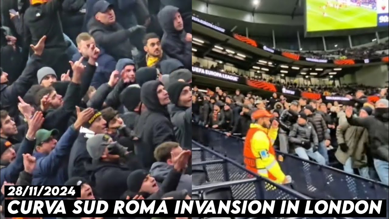 CURVA SUD ROMA INVANSION IN LONDON || Tottenham Hotspur vs AS Roma 28/11/2024