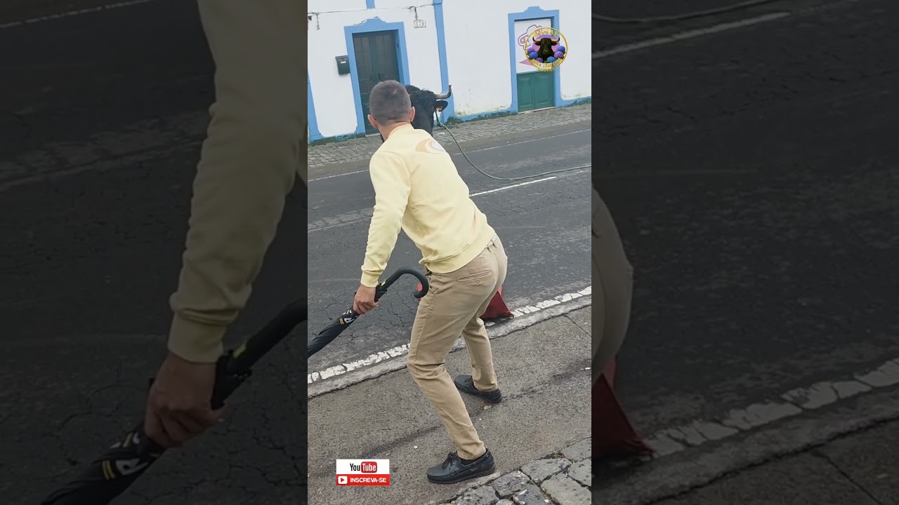 Sustos, e fugidos na tourada da Vila das Lajes 2025.