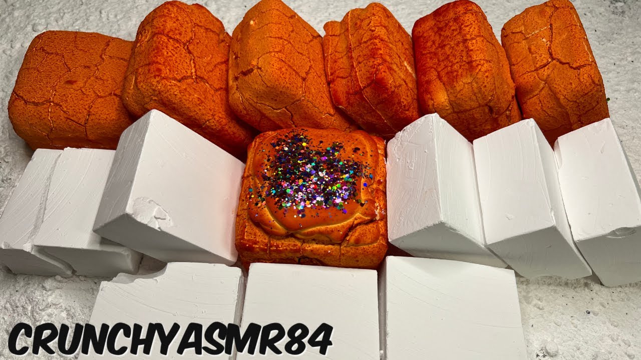 Bright Orange Pasted Blocks & Stacked Thins | Oddly Satisfying | ASMR | Sleep Aid