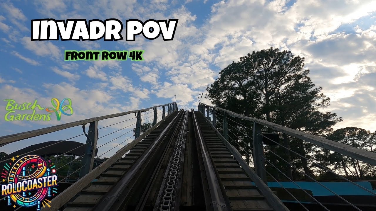 InvadR Front Row POV 🎢 | #buschgardenswilliamsburg #rollercoaster #pov #woodencoaster