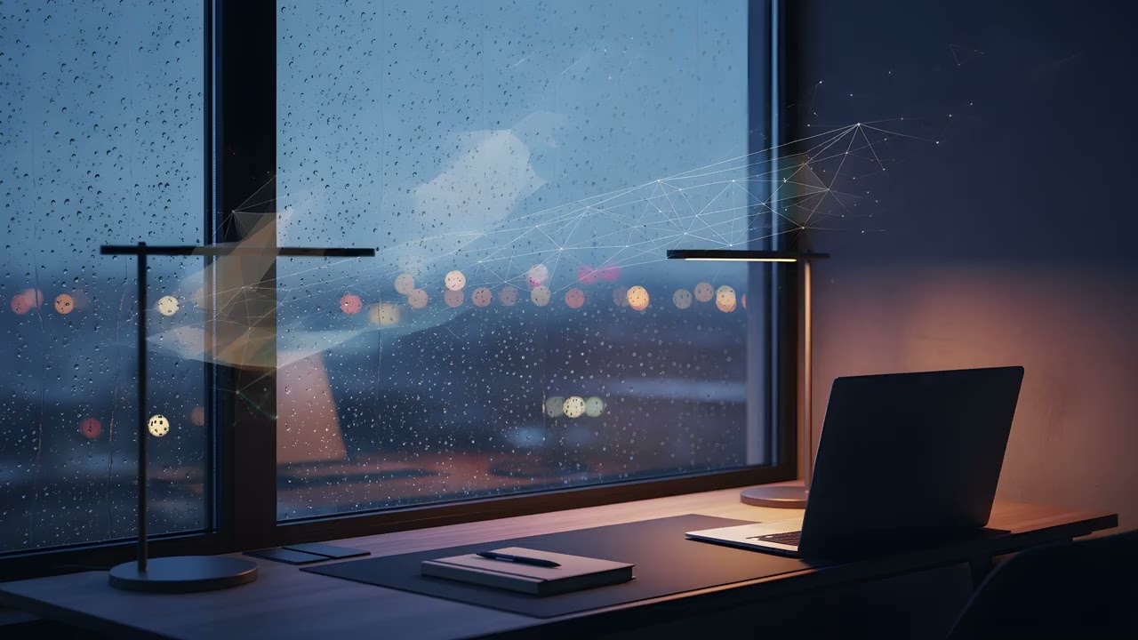 Lattice Pulse Through Rainlit Glass