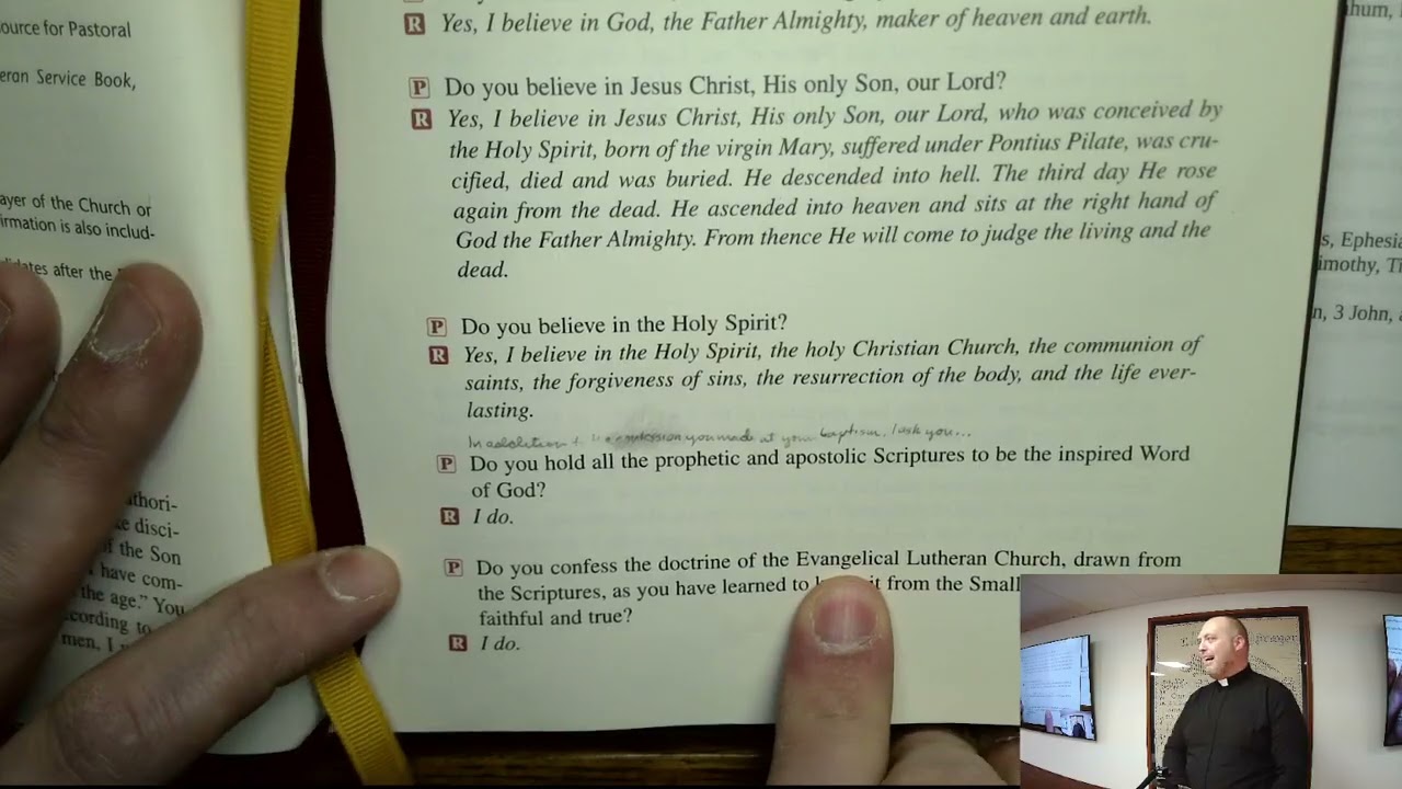 Sunday Conf. 02-08-26: Reviewing the Rite of Conf, Close of Commandments, and start on the Creed