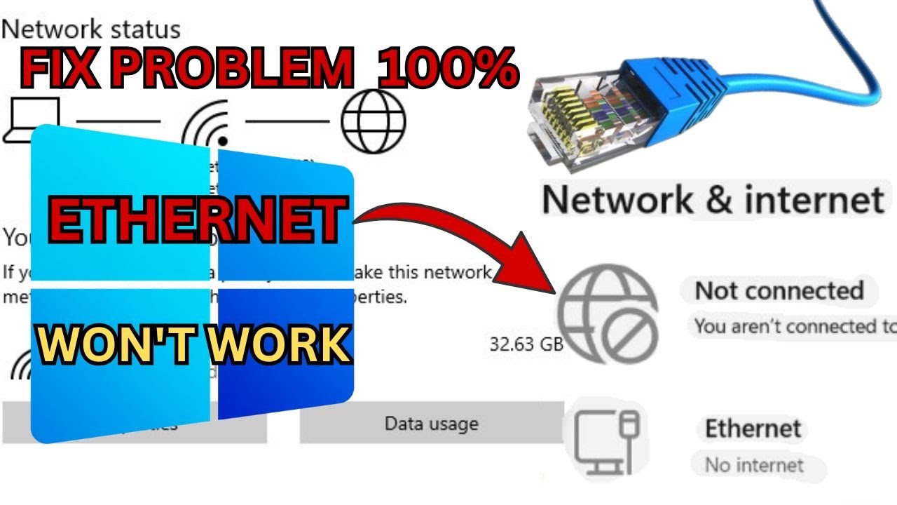 Ethernet Cable Connected but no Internet Access FIX |  Ethernet cable se Internet nahi chal raha hai
