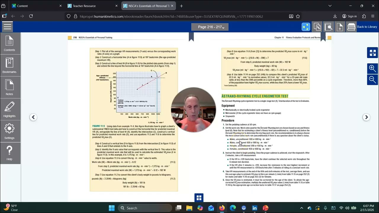 NSCA Ch#11 Presentation 3 Assessments for Cardiovascular Endurance
