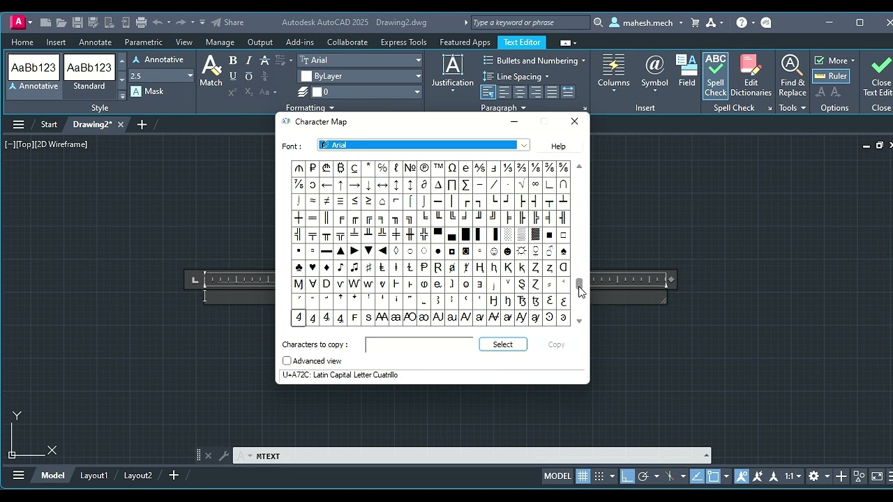 How to ADD Symbols in AutoCAD 2025 | How to Insert Special Characters in CAEG lab