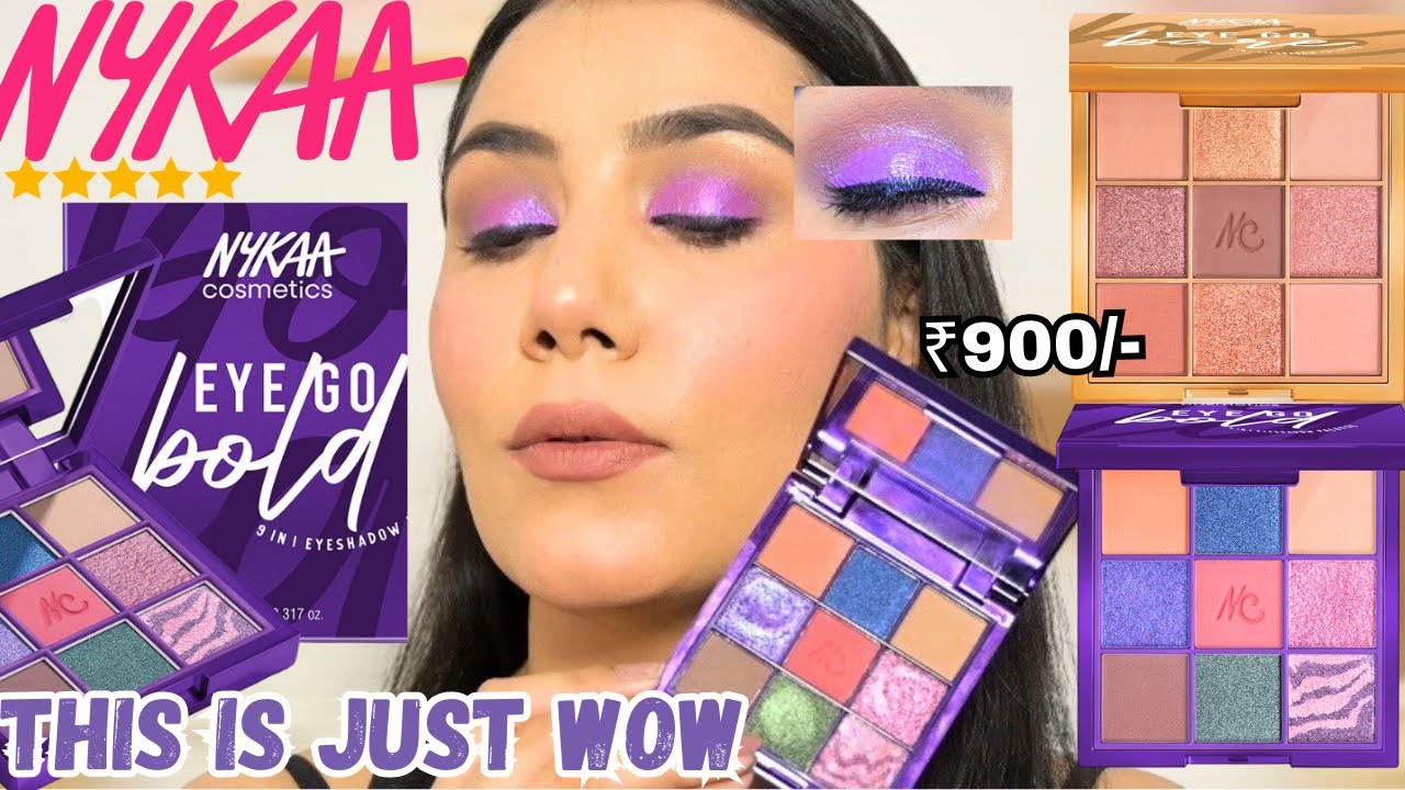 I tried out New Nykaa Cosmetics 9 in 1 Eyeshadow Palette | Eye GO BOLD | New affordable Eyeshadow 🤩