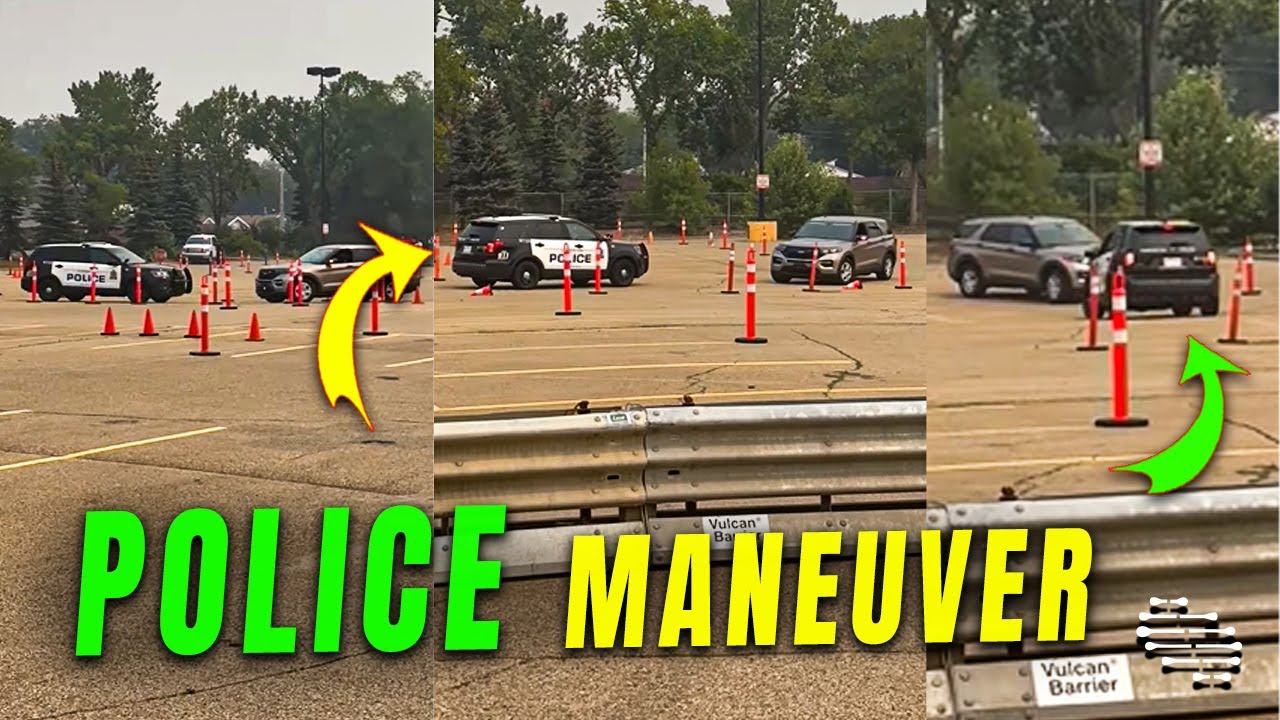 Impressive Police Car Reverse Maneuvers Through Obstacle Course