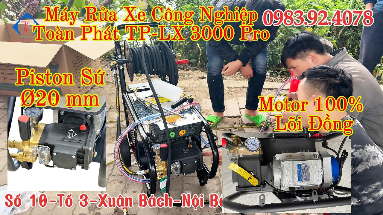 Bàn giao máy rửa xe công nghiệp Toàn Phát TP LX 3000 Pro tại Vĩnh Phúc khách rất hài lòng sản phẩm