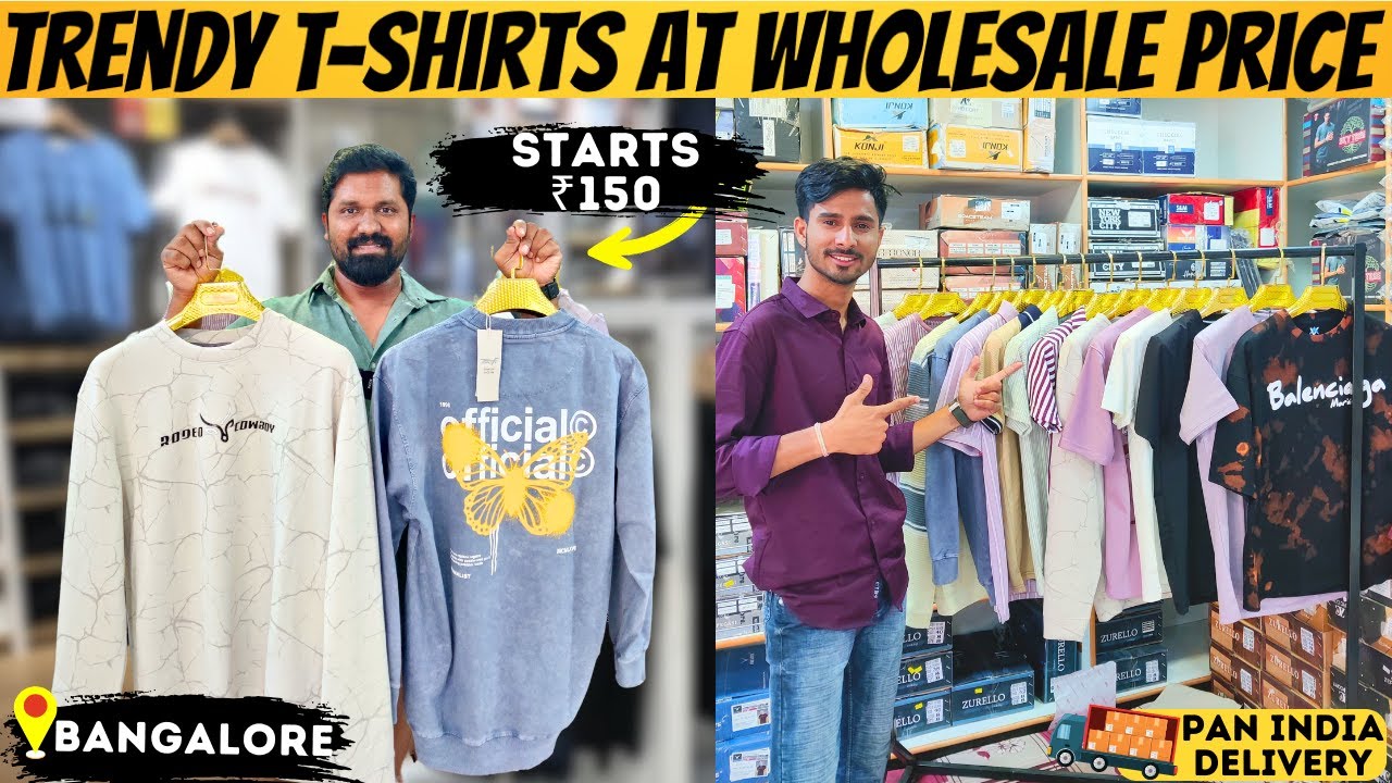 Bangalore T-shirts Wholesaler (₹150) | Bangalore Chickpet Market | Lowest Price T-shirts | MK Reacts