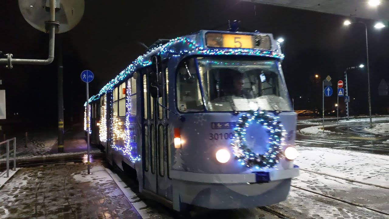 Ziemassvētku tramvajs. Rīga, Sarkandaugava 2025