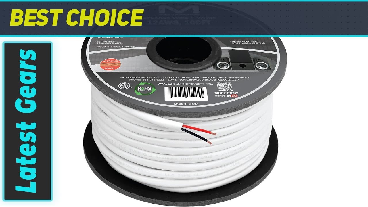 Mediabridge 12AWG 2-Conductor Speaker Wire - Enhance Your Audio Setup with High-Quality