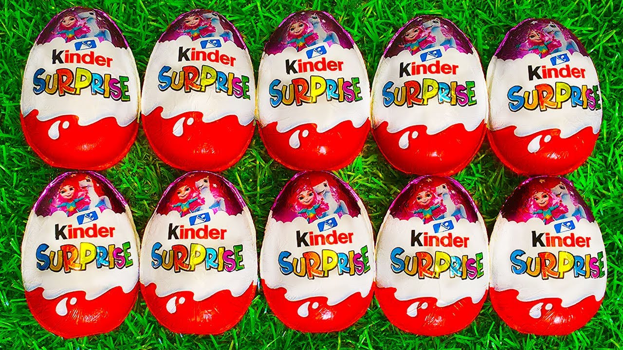 Satisfying Video 10 Bright Pink Kinder Surprise Yummy Chocolate Unpacking ASMR