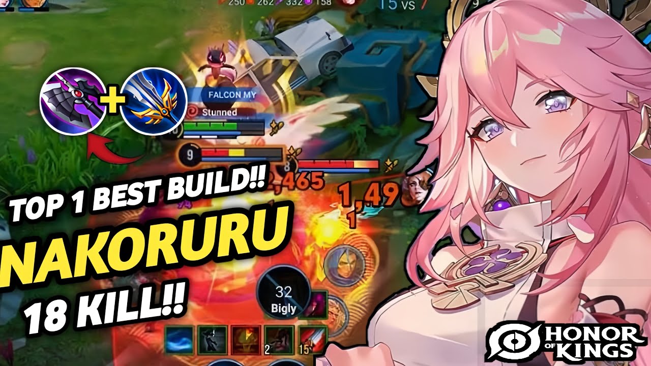 NAKORURU TOP 1 BUILD GAMEPLAY 18KILL || HONOR OF KINGS