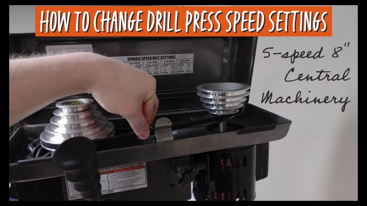 Как отрегулировать скорость сверлильного станка | Harbor Freight Tools | Central Machinery Drill ...