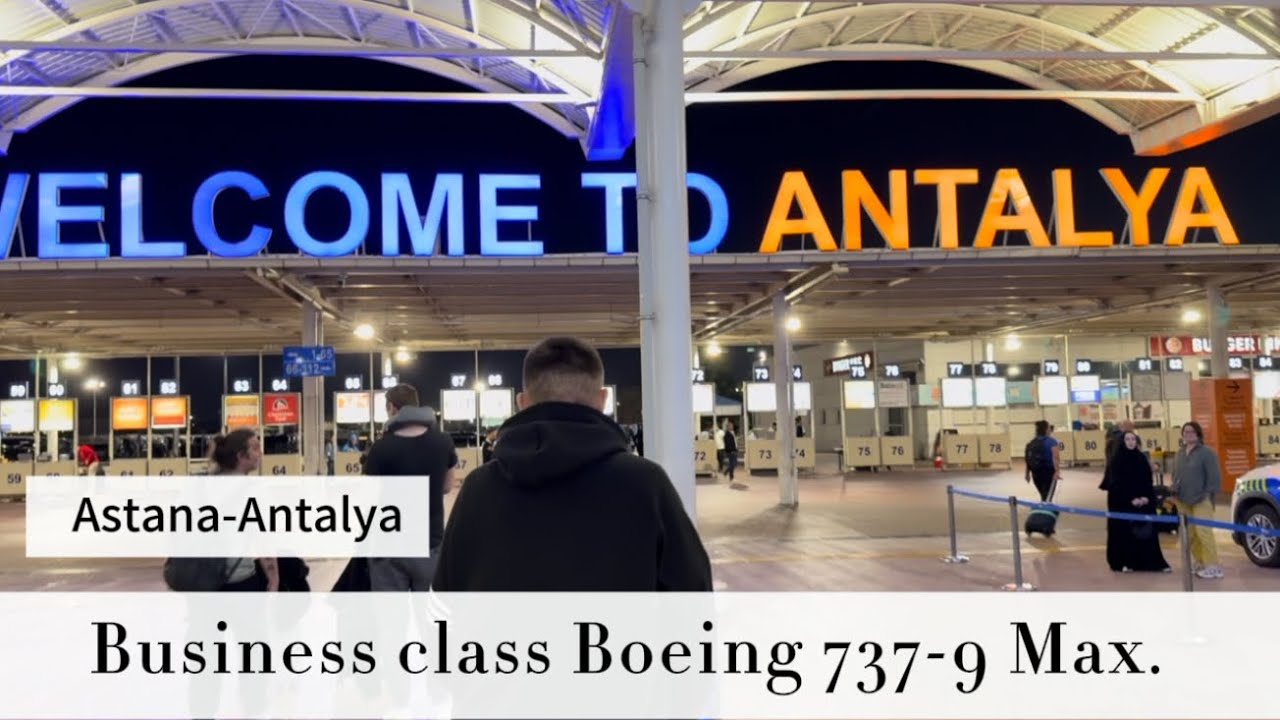 Business Class Turkish Airlines Boeing 737-9 Max. Astana - Antalya