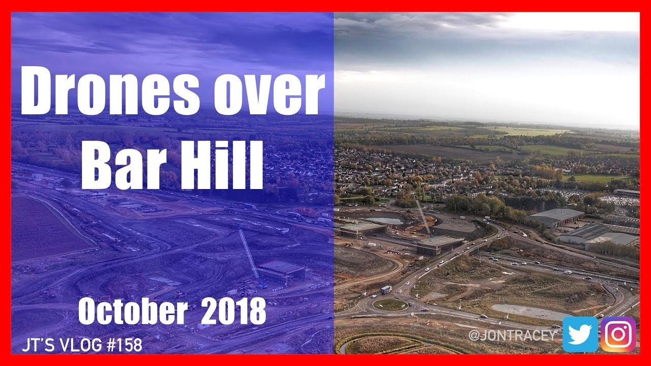 Drones over Bar Hill - Building the new A14 - October  2018