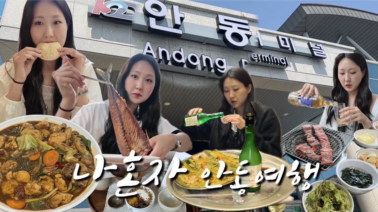 [혼자안동여행브이로그]힐링 안동 저만 따라오세요🍃(현대찜닭,안동찜닭,맘모스베이커리,크림치즈빵,사휴원,고향갈비,수애당,안동숙소,안동고택,산청식당,안동간고등어)