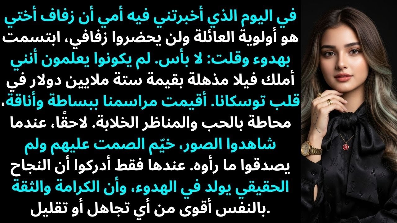 زفاف أختك هو أولوية العائلة، لا يمكننا الحضور إلى زفافك، قالت أمي...