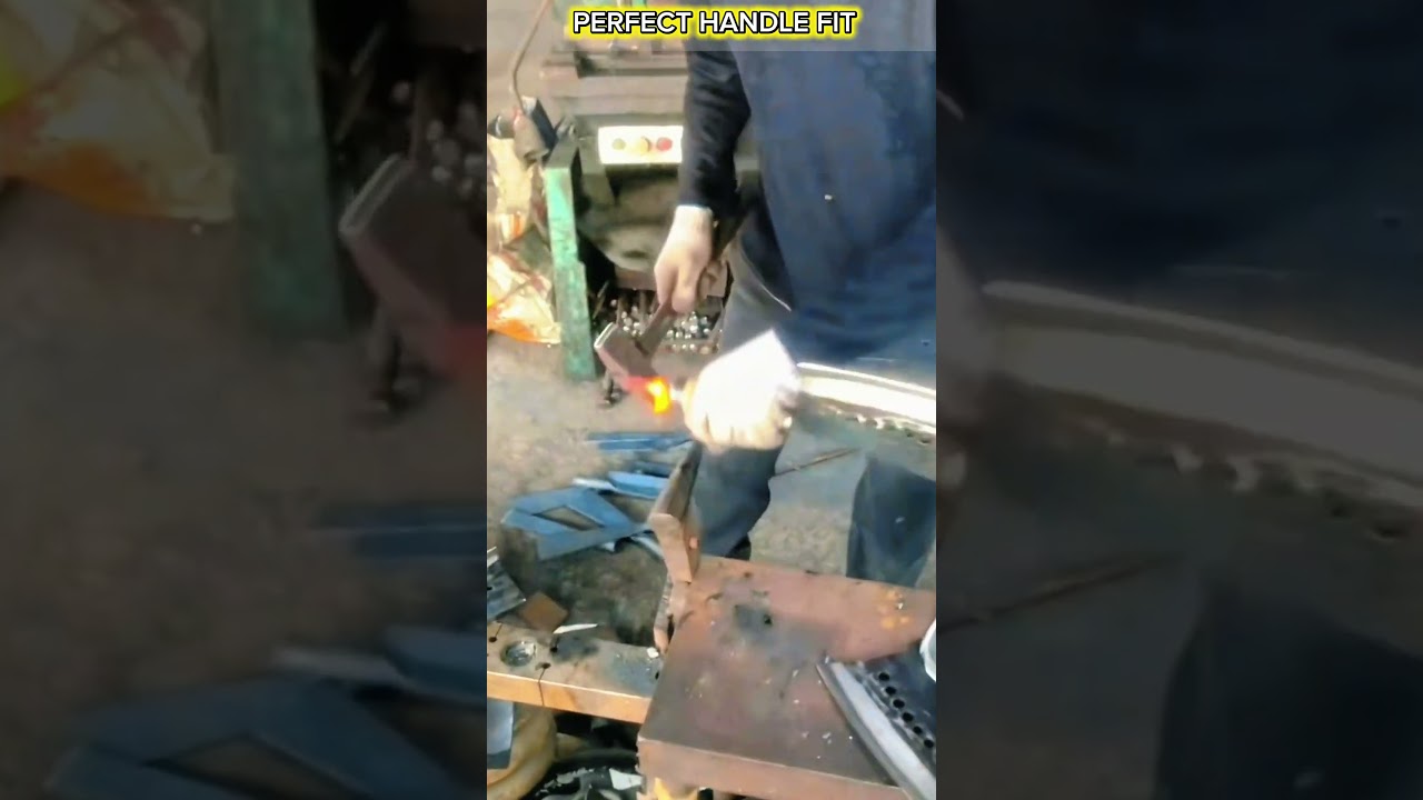 Red-Hot Knife Handle Fitting 🔥 Perfect Burn-In Tang Method.