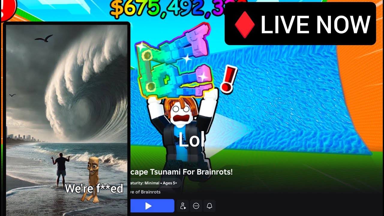 kleinyyt plays escape tsunami and steal brainrot GAHAHAHAA