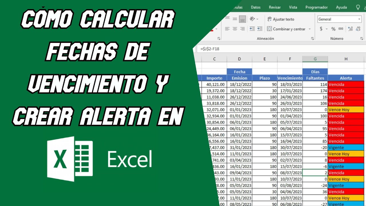 Cómo calcular FECHAS de VENCIMIENTO y crear ALERTA en Excel