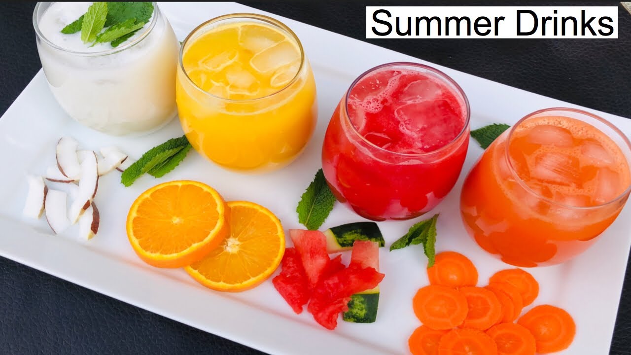 4 Refreshing Summer Drinks Recipe نوشابه های تابستانی و برای رمضان , Ramadan Drinks Recipe