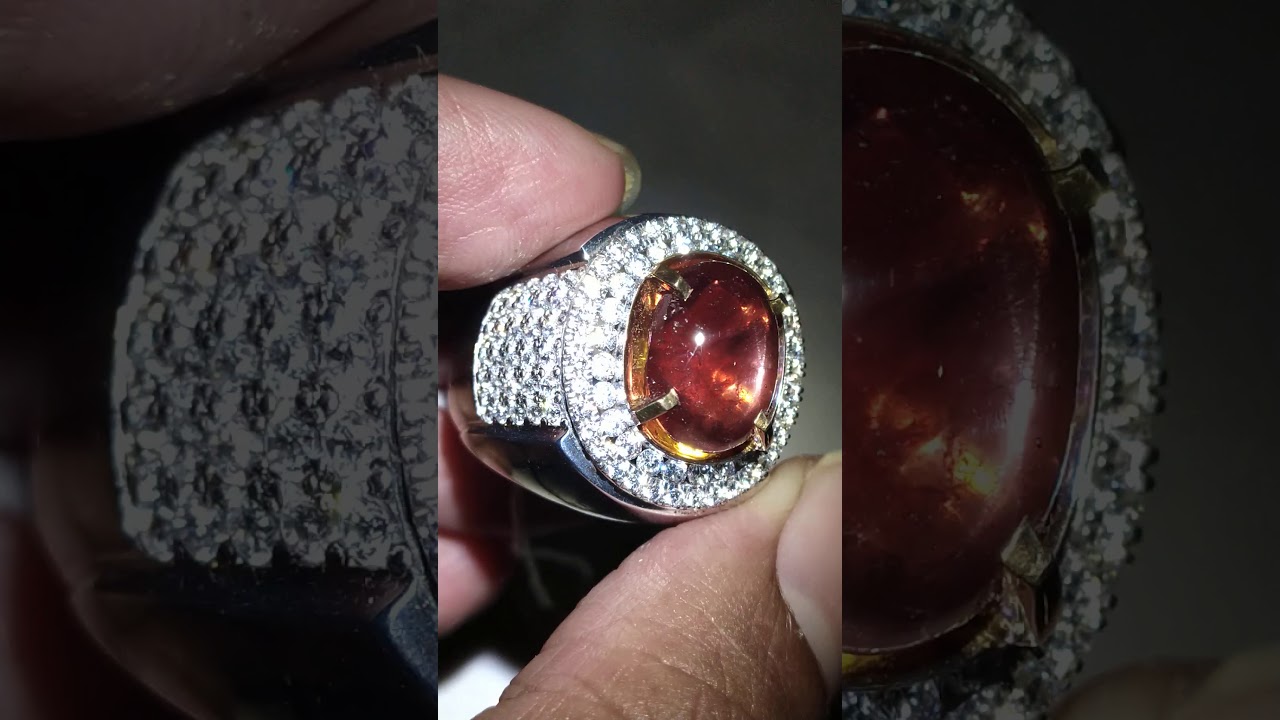Batu cincin 6.42ct star red ruby star natural Asli tanzania - harga Rp. 125jt