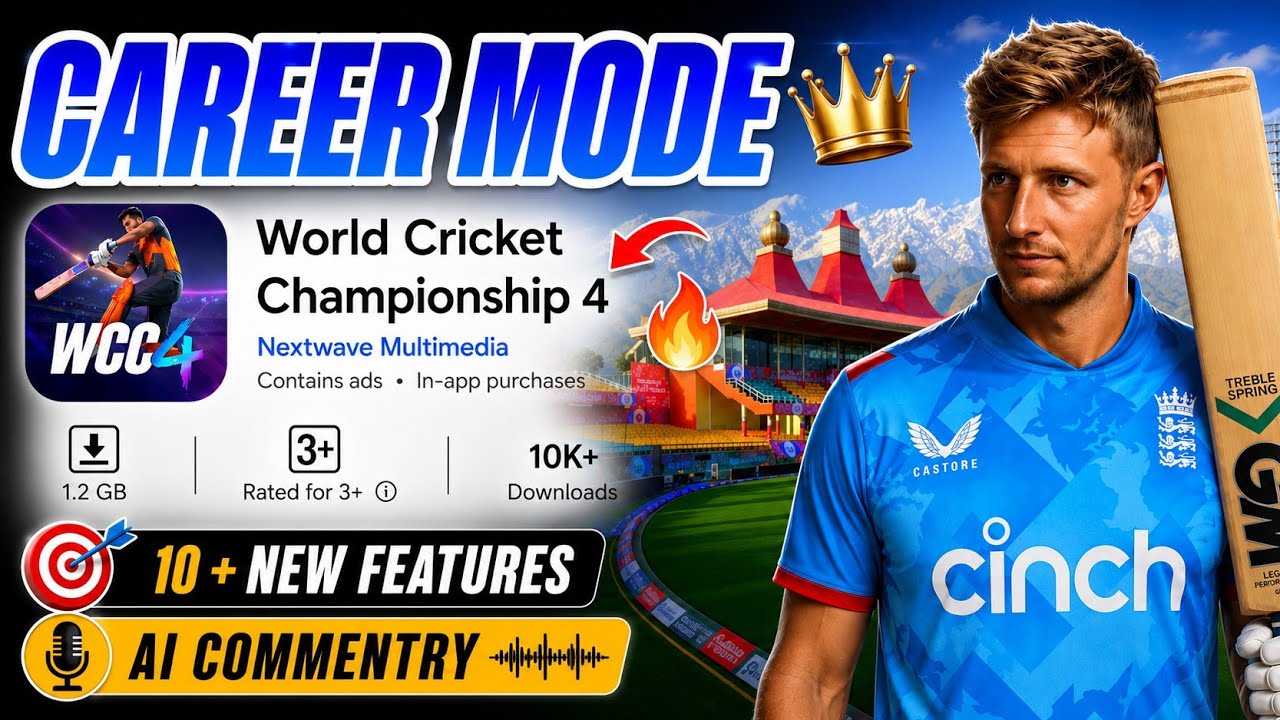 Wcc4 New Update With Career Mode & Ai Commentry & Many More Feature Full Details 
