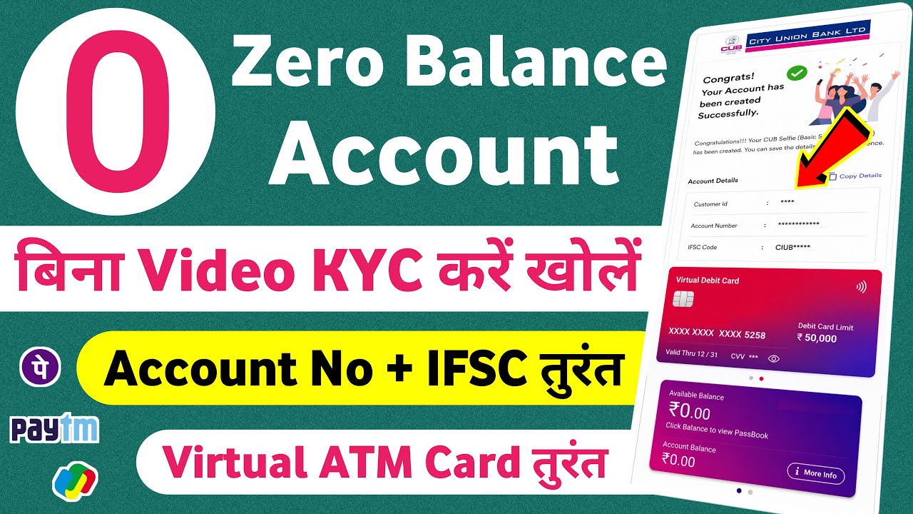 Without Video Kyc Bank Account Opening - Zero Balance || No Video Kyc Bank Account Opening 2026