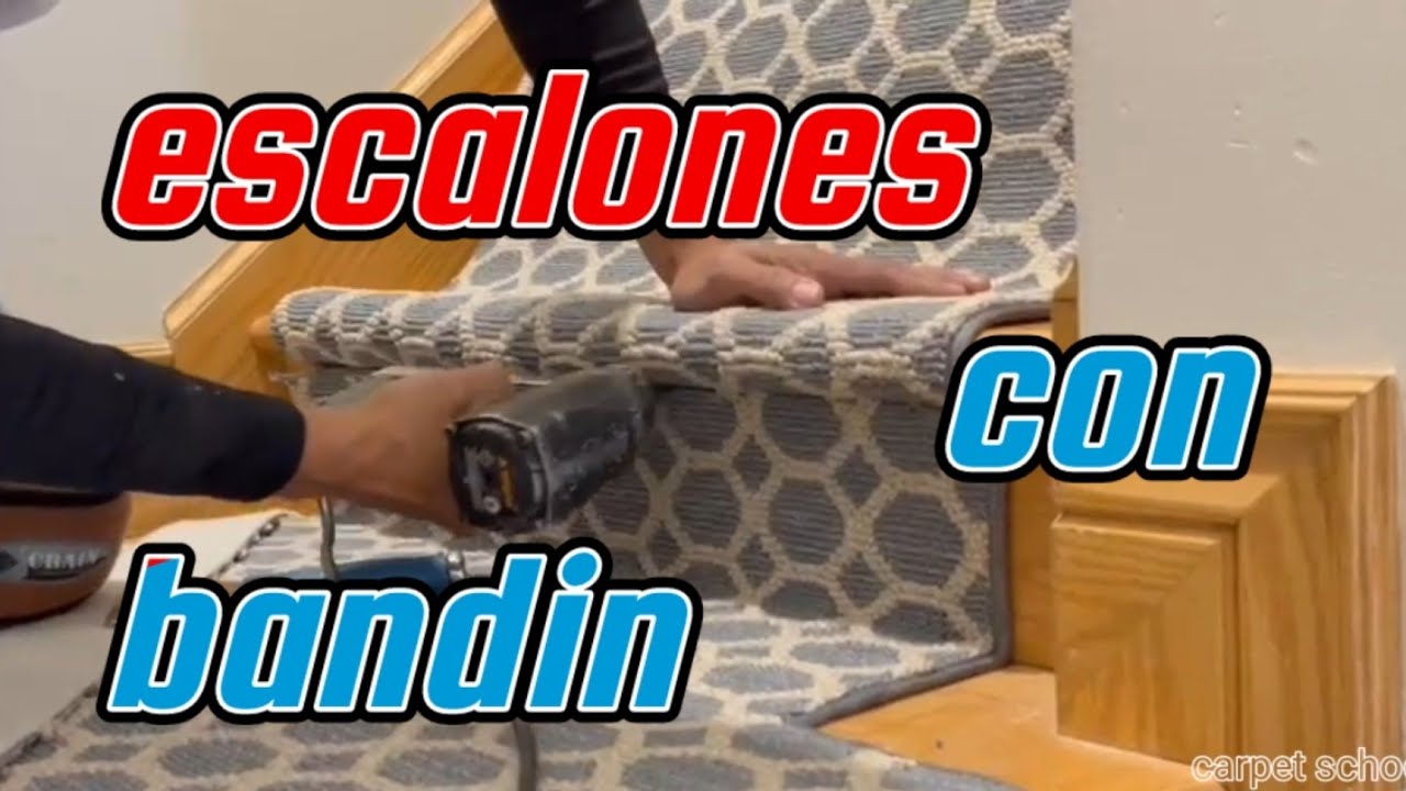 como instalar las escaleras con orillas de bandin, medidas exactas para guiar en línea recta, carpet