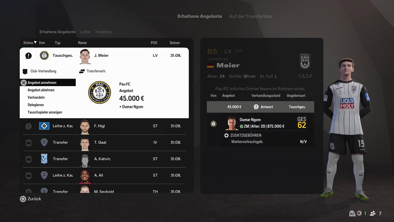 EA FC 25 SSV ULM Karrieremodus