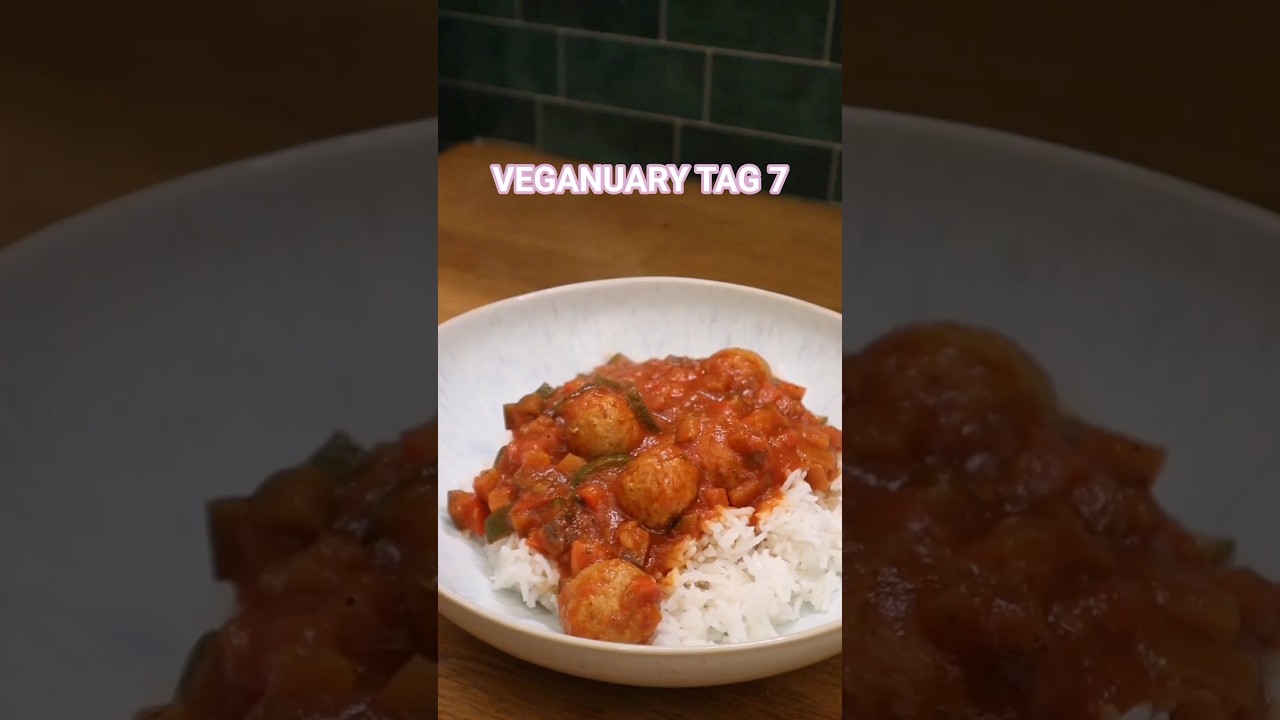 Vegane Fleischb&auml;llchen mit Ratatouille - Veganuary Tag 7 / 31 #vegan#veganuary#veganrecipes#iamsovio