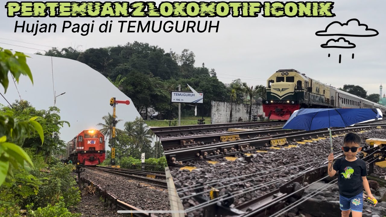 NEKAT 🌧️‼️SILANG 2 KERETA PAGI YANG TAK BIASA DI STASIUN TEMUGURUH